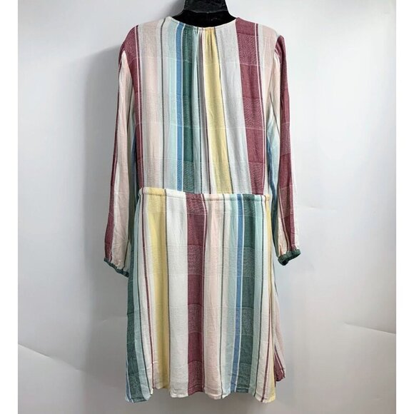 Rails‎ Women's Becca Cusco Striped Long Sleeve Surplice Tie Waist Mini Dress M - Picture 2 of 12